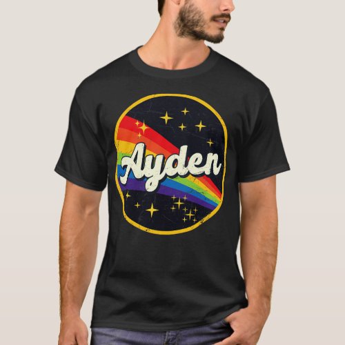 Ayden Rainbow In Space Vintage GrungeStyle T_Shirt