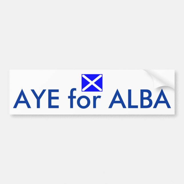 Aye for Alba Scottish Independence Flag Sticker (Front)