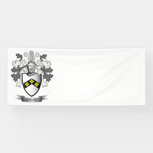 Ayers Family Crest Coat of Arms Banner