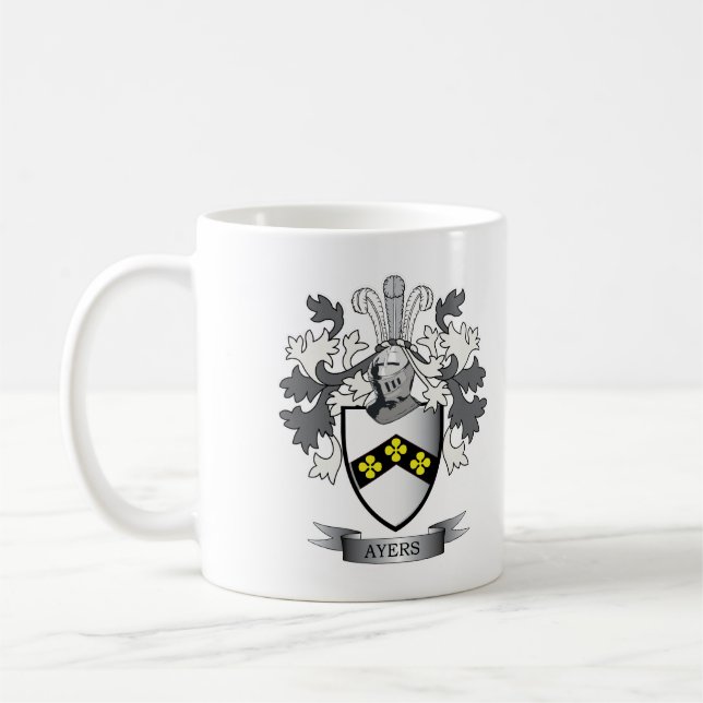 Ayers Family Crest Coat of Arms Coffee Mug (Left)