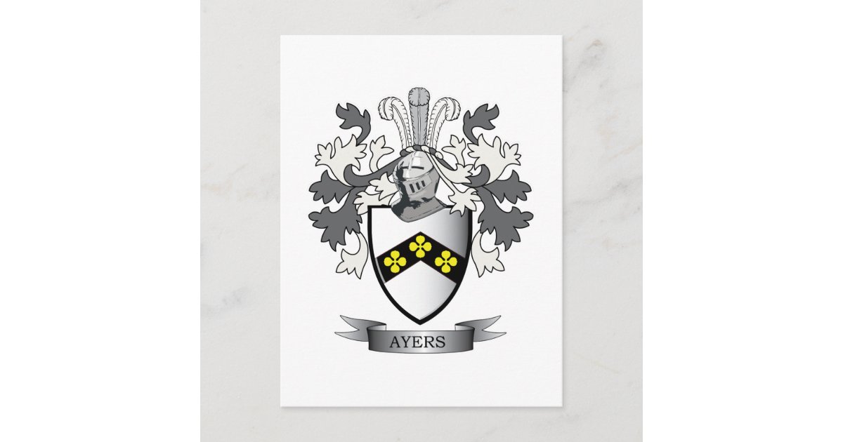 Ayers Family Crest Coat of Arms Postcard | Zazzle