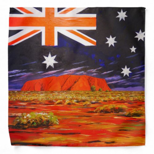 Ayers rock and australian flag bandana