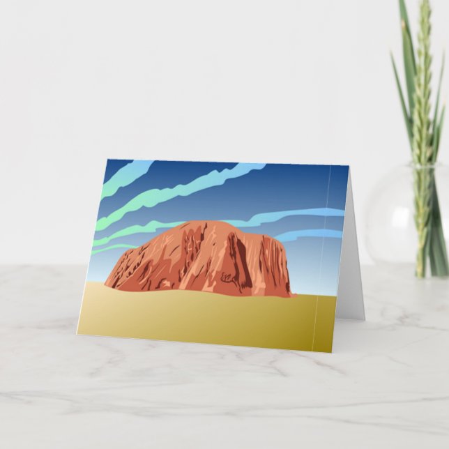 Ayers rock Australia art Holiday Card (Front)