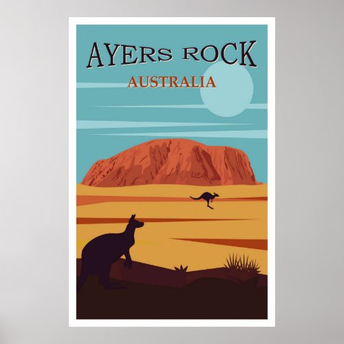 Ayers Rock Australia Travel Poster