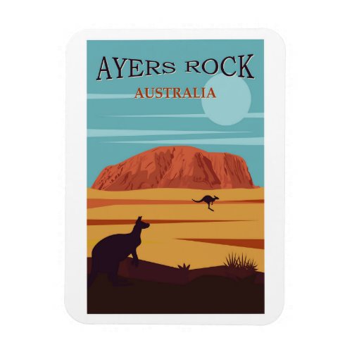 Ayers Rock Australia Travel Poster Magnet