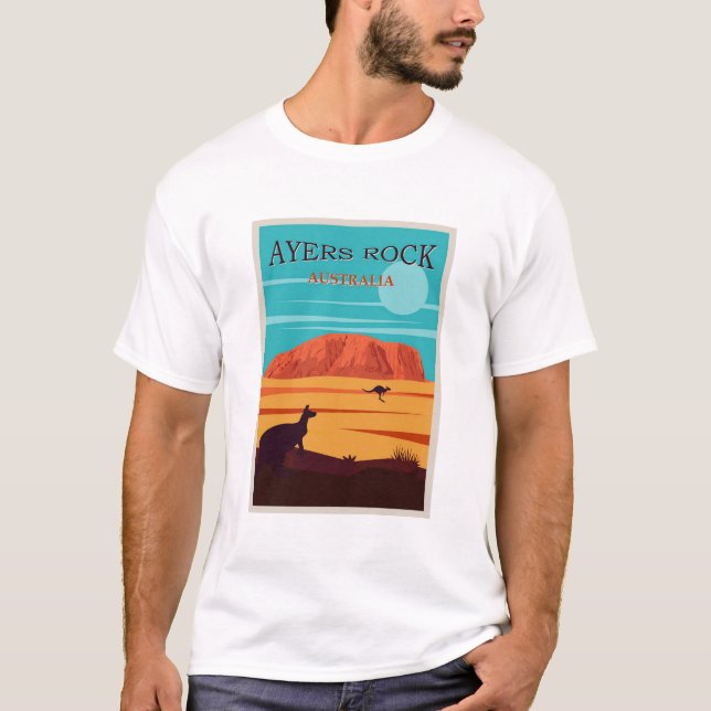Ayers Rock Australia, Uluru Travel Poster T-Shirt (Front)