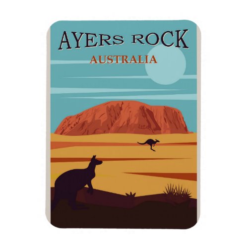 Ayers Rock Australia Vintage Travel Poster Magnet