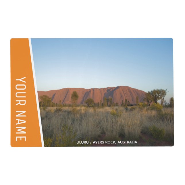 Ayers Rock Uluru Australia Outback Sunrise Orange Placemat (Front)