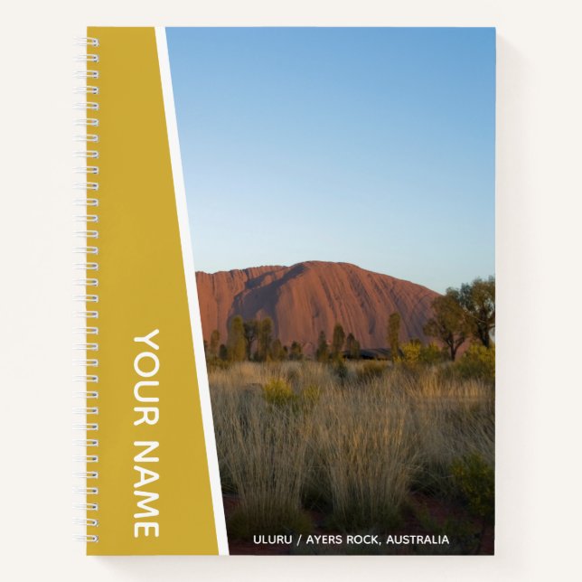Ayers Rock, Uluru, Outback Australia, Gold Notebook (Front)
