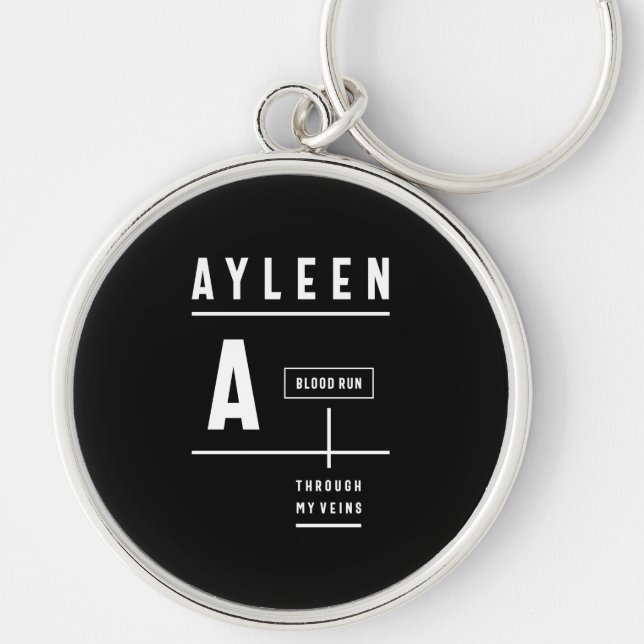 Ayleen Personalized Name Birthday Gift Keychain (Front)