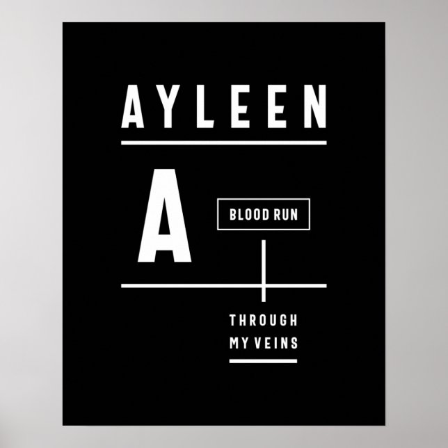 Ayleen Personalized Name Birthday Gift Poster (Front)