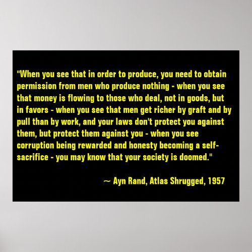 Ayn Rand Atlas Shrugged Poster