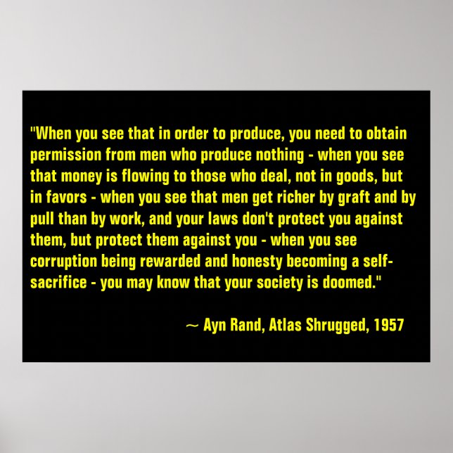 Ayn Rand, Atlas Shrugged Poster (Front)