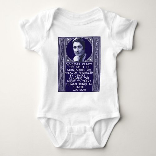 Ayn Rand on Redistribution of Wealth Baby Bodysuit