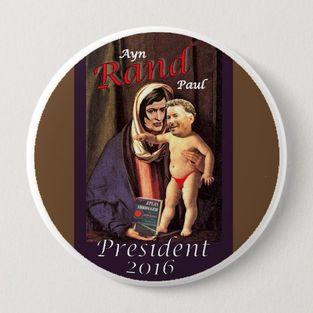 Ayn Rand Paul Pinback Button (Front)