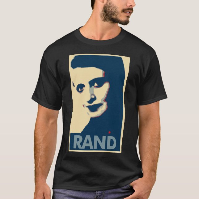 Ayn Rand Poster Political Parody T-Shirt (Front)