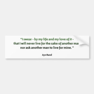 Ayn Rand Quote Bumper Sticker