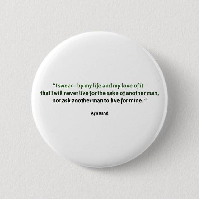 Ayn Rand Quote Button (Front)