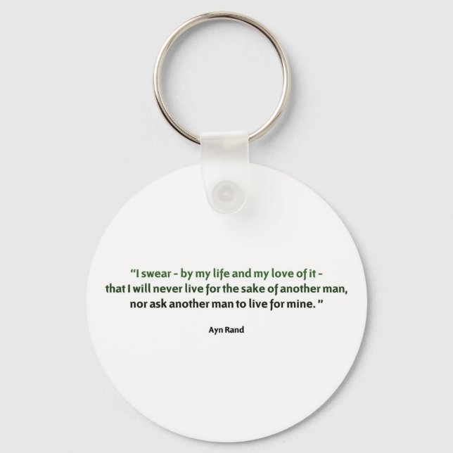 Ayn Rand Quote Keychain (Front)