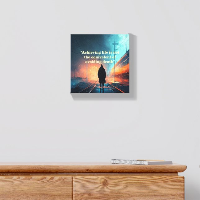 Ayn Rand Quote On Life (John Galt Image Canvas Photo Tile (Dresser)