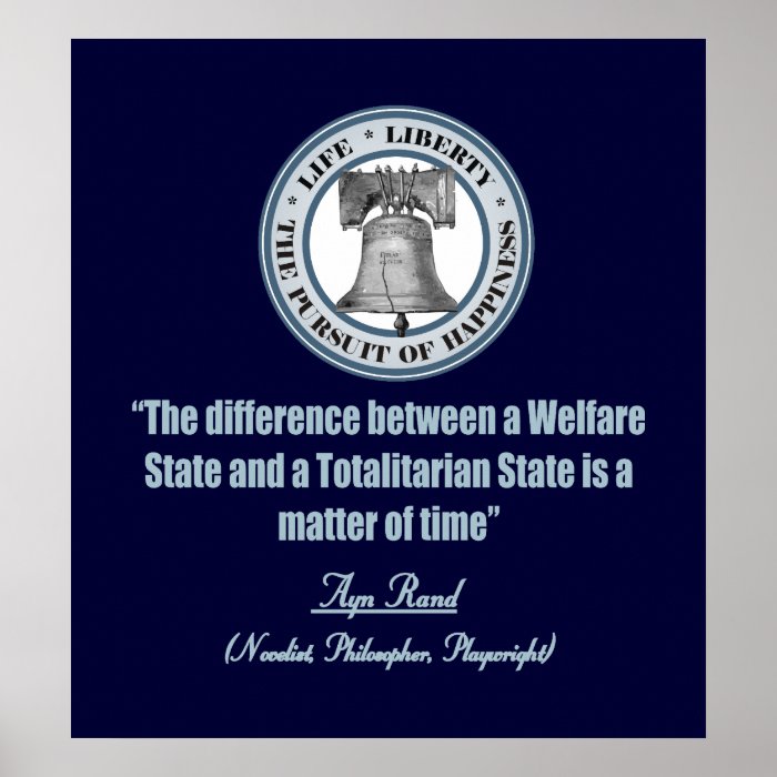 Ayn Rand quote on Welfare Print