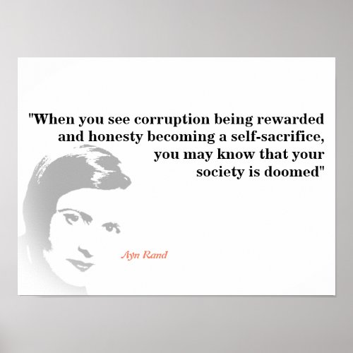 Ayn Rand Quote On Your Doomed Society Poster