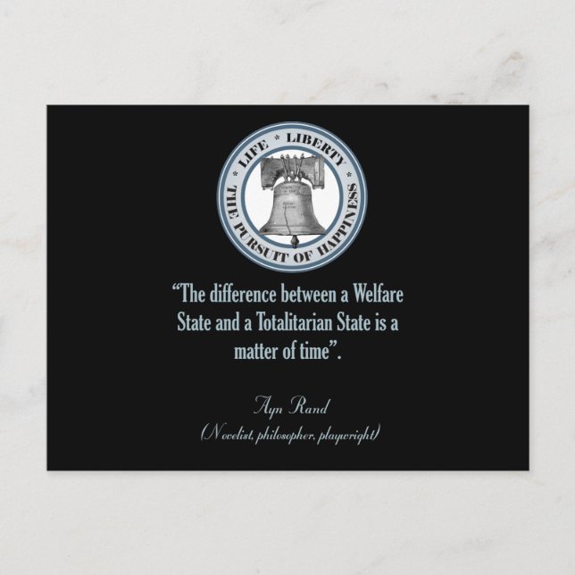 Ayn Rand Quote (Totalitarianism) Postcard (Front)