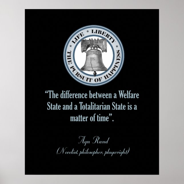 Ayn Rand Quote (Totalitarianism) Poster (Front)