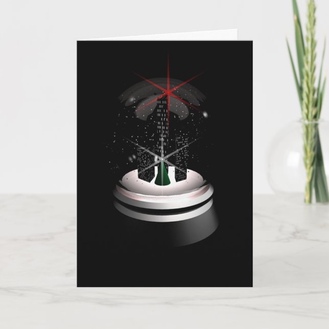 Ayn Rand Snow Globe Holiday Card (Front)