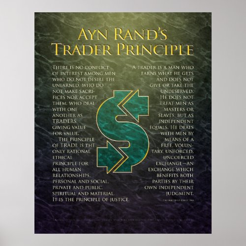 Ayn Rands Trader Principle Poster