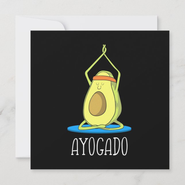 Ayogado Avocado Yoga Lover Invitation (Front)
