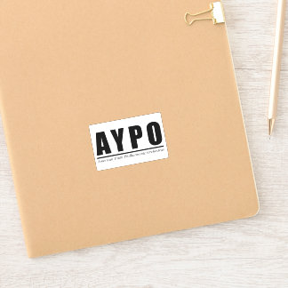AYPO Black Logo White Background Sticker