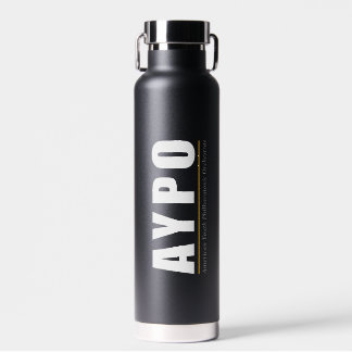 AYPO Water Bottle Black with White Logo