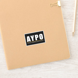 AYPO White Logo Black Background Sticker
