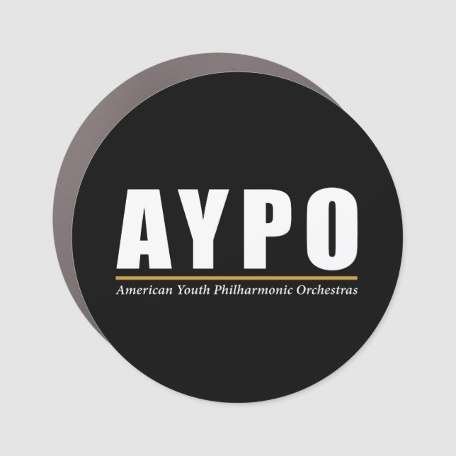 AYPO White Logo Car Magnet (Front)
