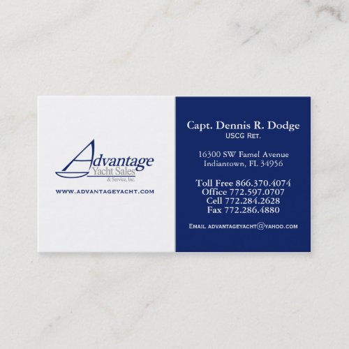 AYS Prof DD 2 Color Navy White w Website Business Card