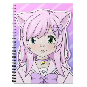 Anime Notebook: anime cat girl notebook for girl otaku | Anime girl | gift  for girle wide ruled notebook | anime cat girl style