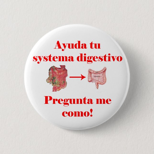 Ayuda tu systema digestivo button (Front)