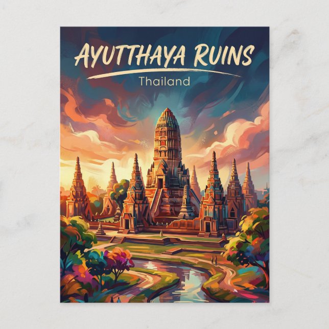 Ayutthaya Historical Park Thailand Postcard (Front)