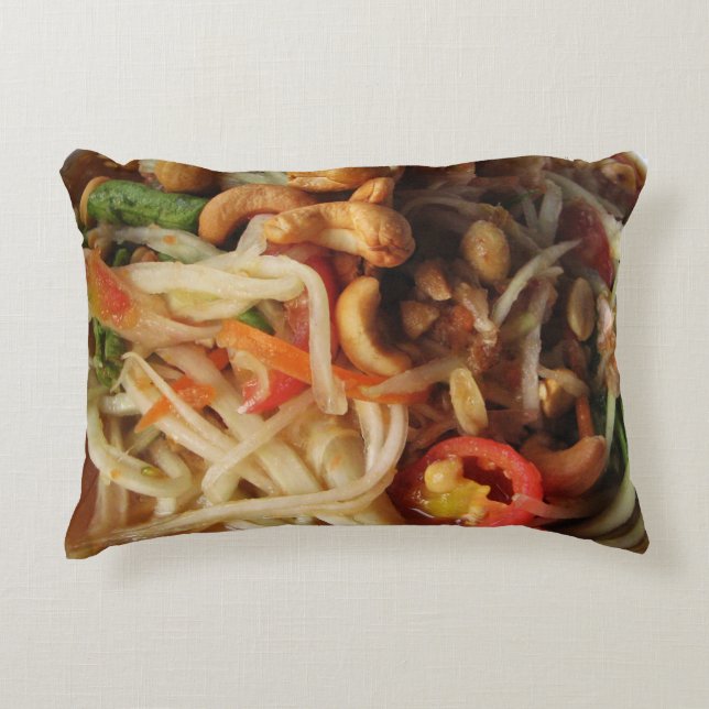 Ayutthaya Spicy Papaya Salad [Som Tam] with Cashew Accent Pillow (Front)
