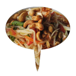 Ayutthaya Spicy Papaya Salad [Som Tam] with Cashew Cake Topper
