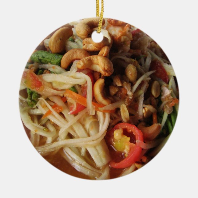 Ayutthaya Spicy Papaya Salad [Som Tam] with Cashew Ceramic Ornament (Front)