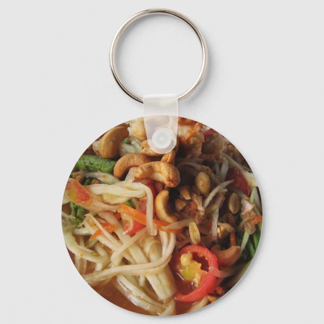 Ayutthaya Spicy Papaya Salad [Som Tam] with Cashew Keychain (Front)