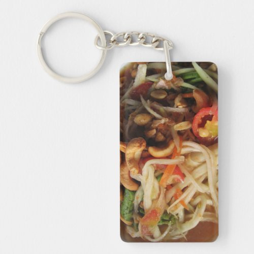 Ayutthaya Spicy Papaya Salad Som Tam with Cashew Keychain