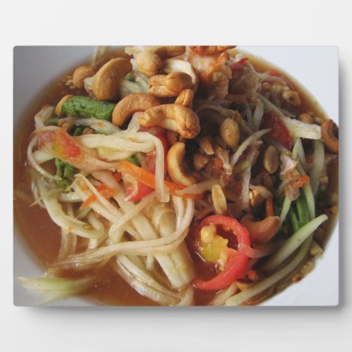 Ayutthaya Spicy Papaya Salad Som Tam with Cashew Plaque