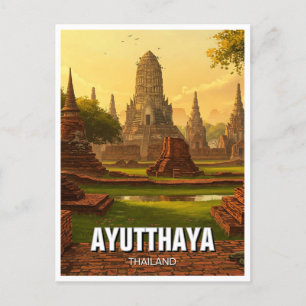 Ayutthaya Thailand Travel Postcard