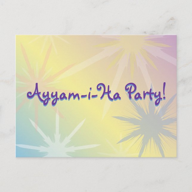 Ayyam-i-Ha Party Invitation Post Cards (Front)