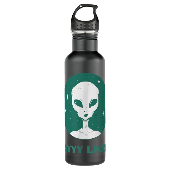 Ayyy Lmao Funny Alien Meme Quote Space Galaxy Star Stainless Steel Water Bottle (Front)