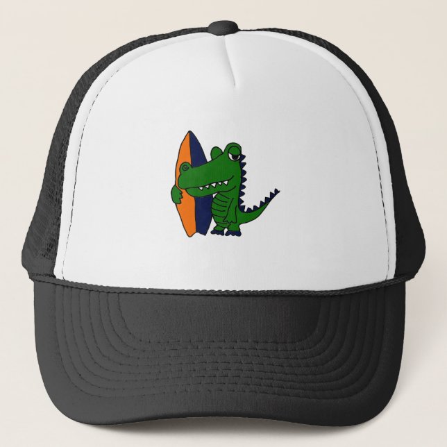 AZ- Alligator Surfer Dude Trucker Hat (Front)