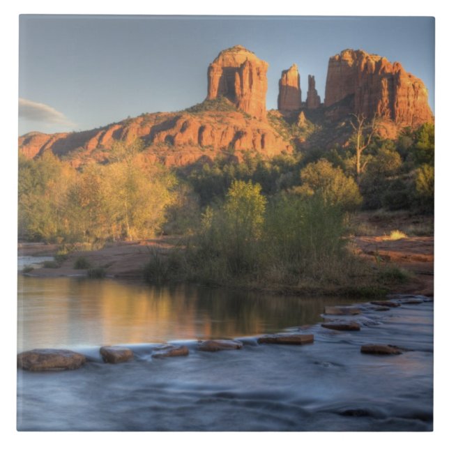 AZ, Arizona, Sedona, Crescent Moon Recreation 3 Ceramic Tile (Front)